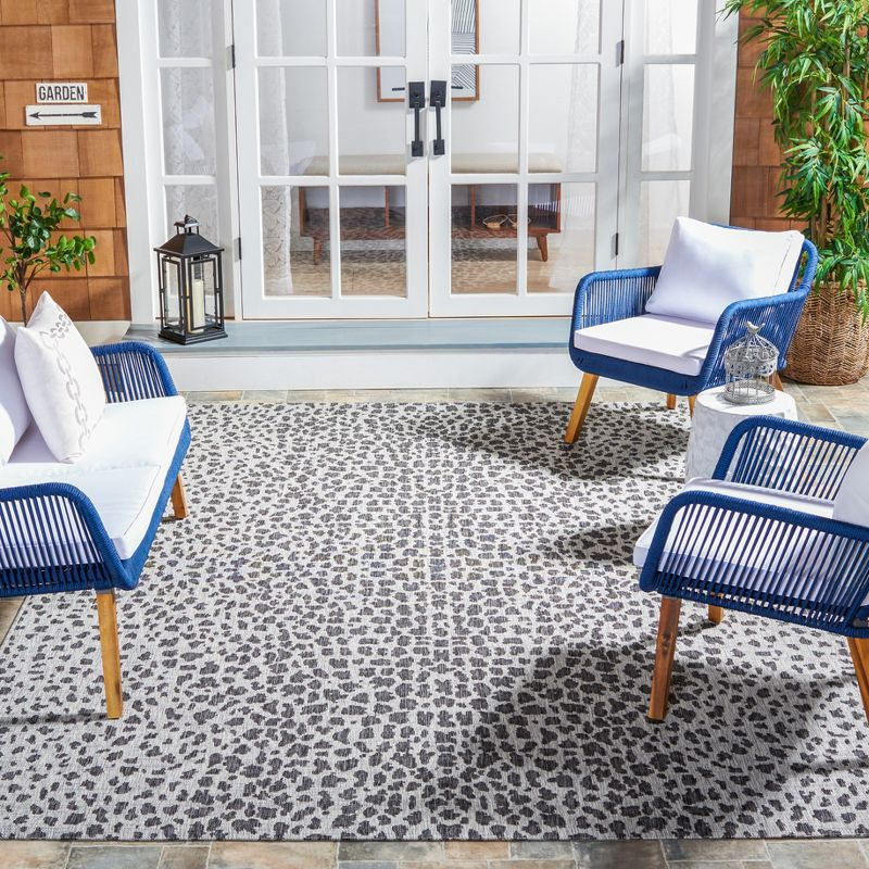 Courtyard CY8505 Power Loomed Indoor/Outdoor Area Rug - Grey/Black - 8'9"x11'9" - Safavieh.