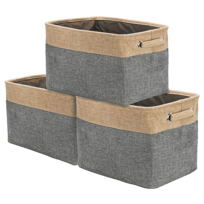 Sorbus 3 Pack 15 inch Collapsible Storage Bins with Handles - Perfect for Home Storage & Organization