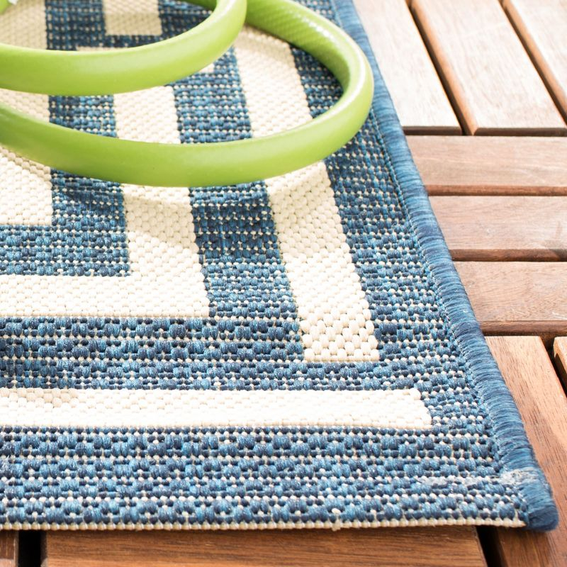 Courtyard CY6937 Power Loomed Indoor and Outdoor Area Rug - Navy/Beige - 5'3"x7'7" - Safavieh