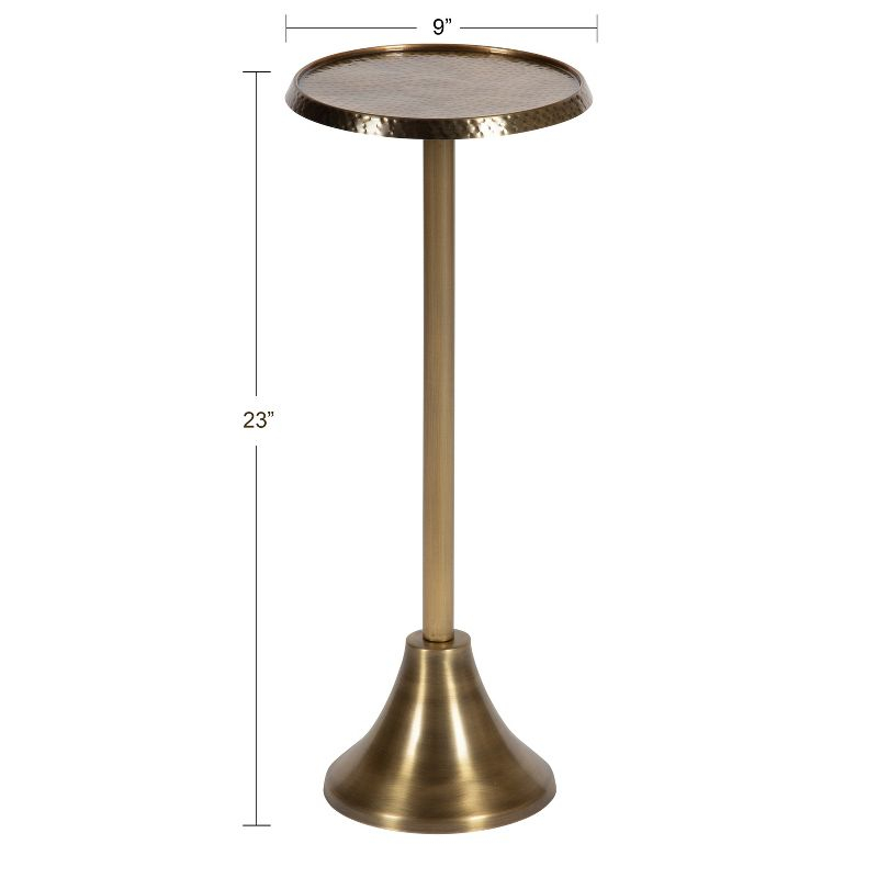 Kate and Laurel Sanzo Round Metal Drink Table, 9x9x23, Gold