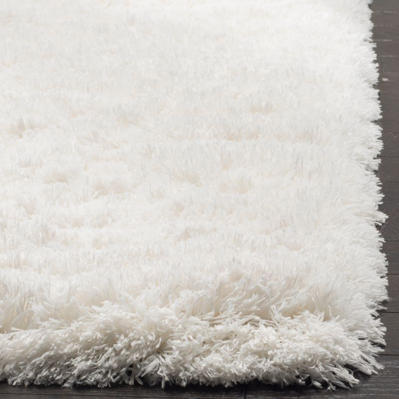 Polar Shag PSG800 Power Loomed Indoor Accent Rug - 4'x4' - White - Safavieh