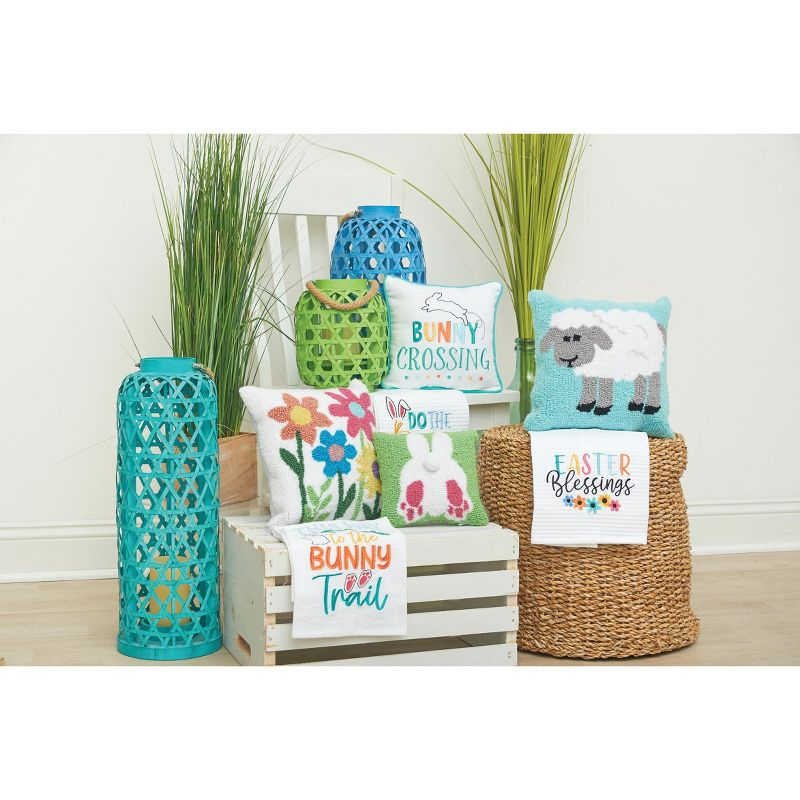 C&F Home 12" x 12" Fluffy Sheep Hooked Spring Easter Themed Small/Petite Accent Throw Pillow