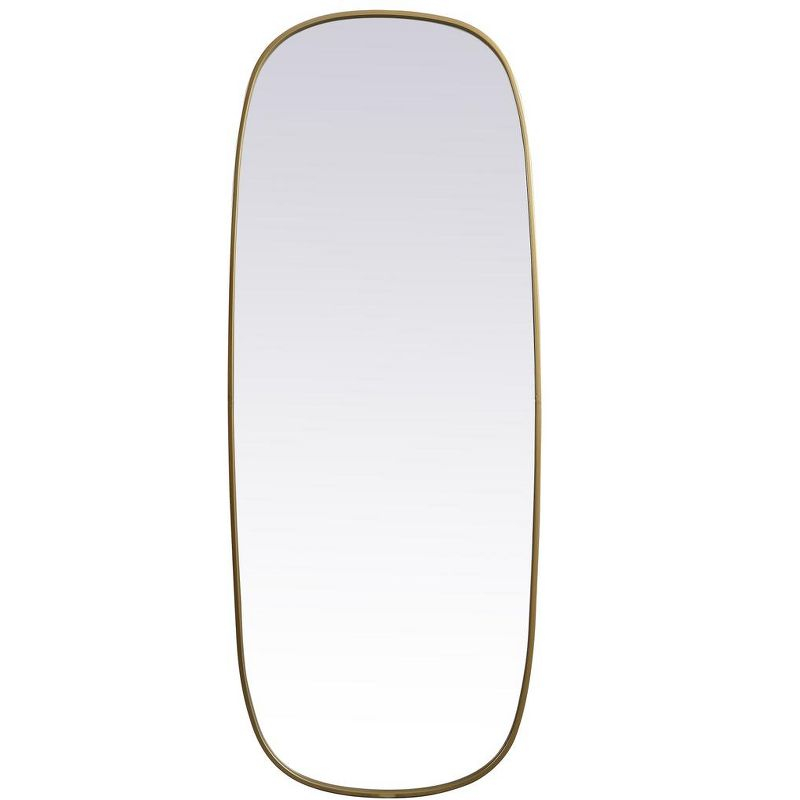 Elegant Lighting Metal Frame Oval Mirror 24x60 Inch in Brass