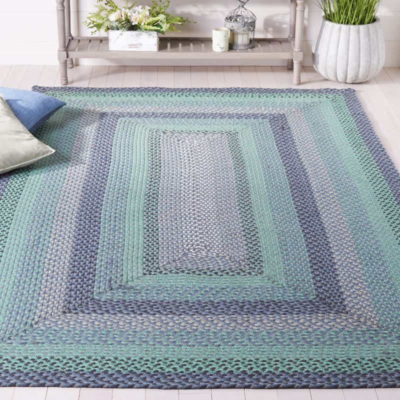 Braided BRD651 Flat Weave Indoor Area Rug - Grey/Green - 5'x8' - Safavieh