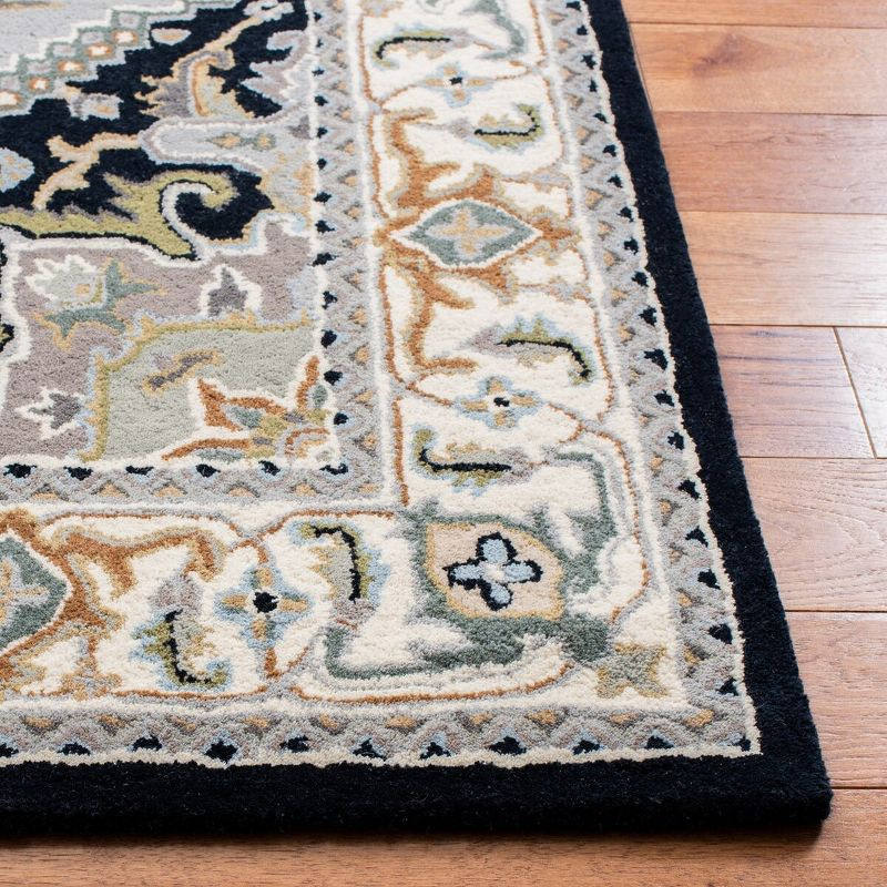 Heritage HG625 Handmade Area Rug - 5'x8' - Grey/Navy - Safavieh