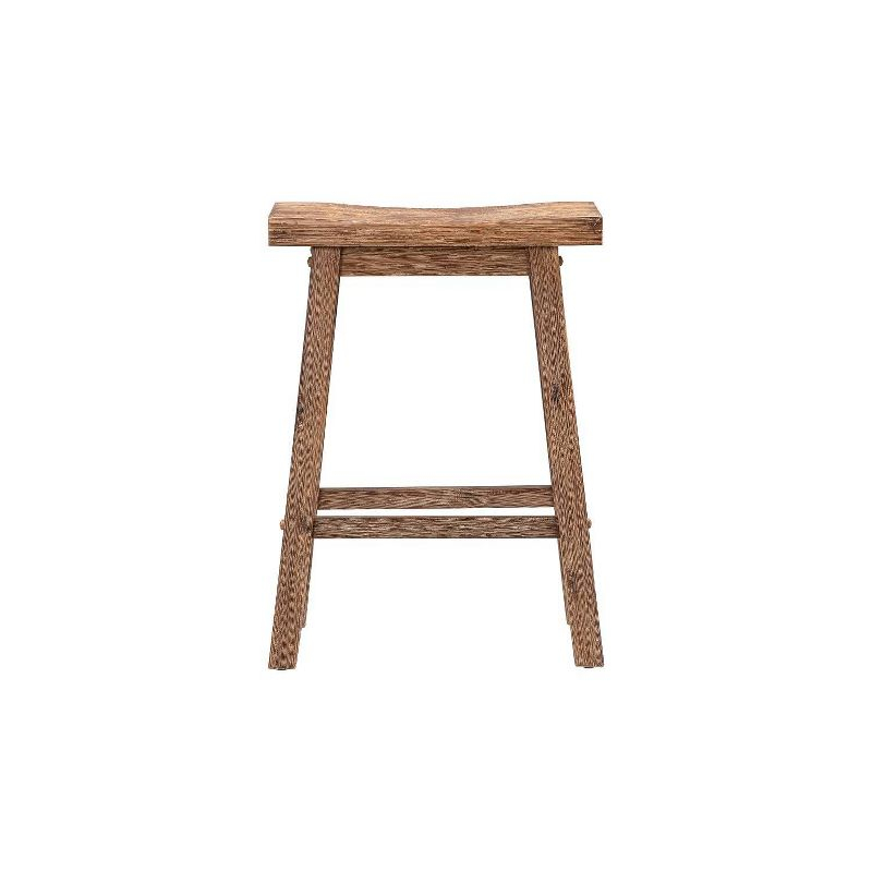 Boraam 24" Sonoma Saddle Counter Height Barstool Barnwood: Wood Frame, Fixed Seat, Farmhouse Style