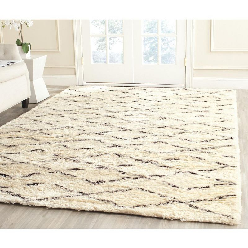 Casablanca CSB847 Hand Tufted Indoor Area Rug - Ivory/Brown - 4'x6' - Safavieh