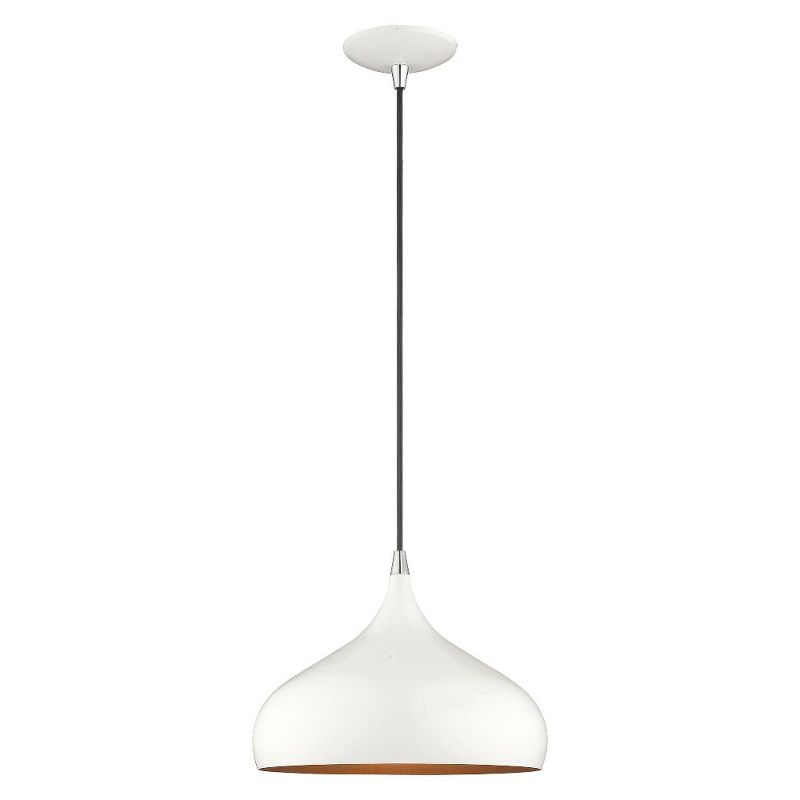 Livex Lighting Amador 1 - Light Pendant in  Shiny White