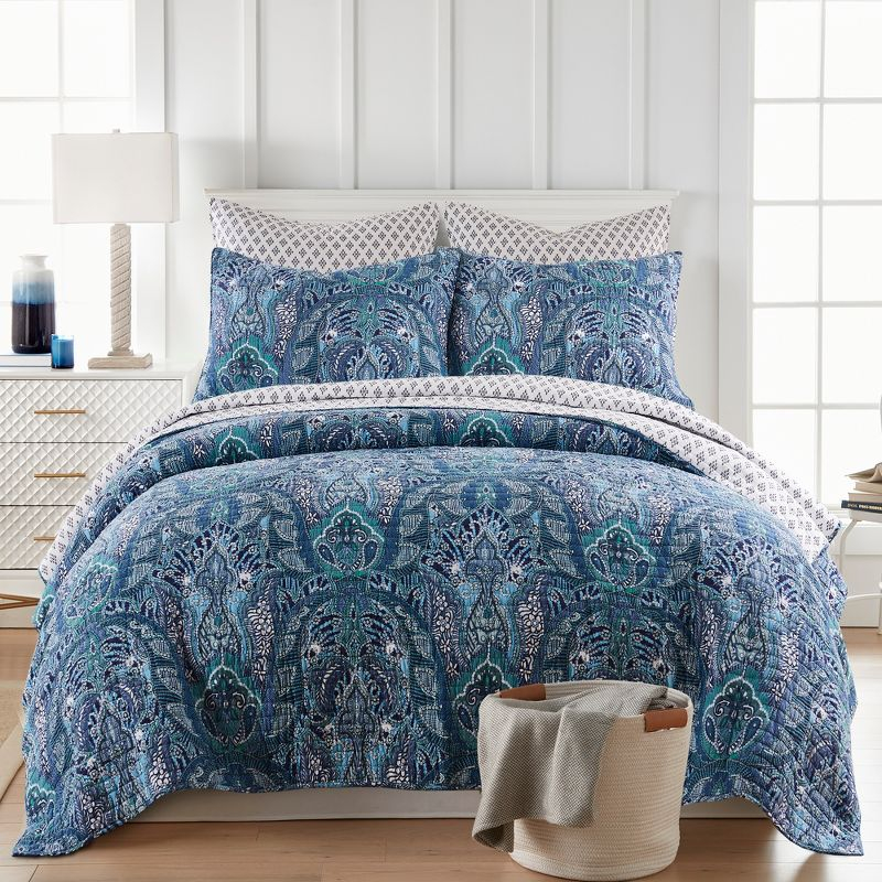 Bellamy Teal Quilt Set - One Twin/Twin XL Quilt and One Standard Sham - Levtex Home