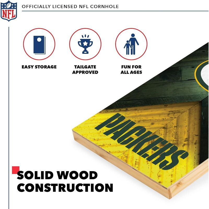 NFL Green Bay Packers 2'x4' Wood Cornhole Set