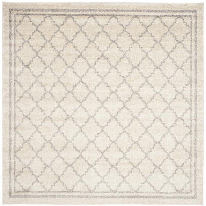 Amherst AMT422 Power Loomed Indoor Area Rug - Beige/Light Grey - 8'x8' - Safavieh