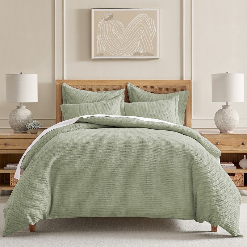 Cloud Waffle Desert Sage King Comforter Set - Levtex Home