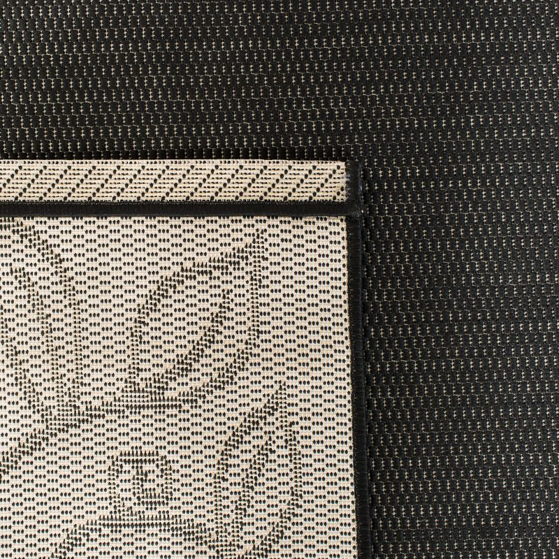 Courtyard CY5139 Power Loomed Indoor and Outdoor Runner Rug - Black/Beige - 2'3"x6'7" - Safavieh