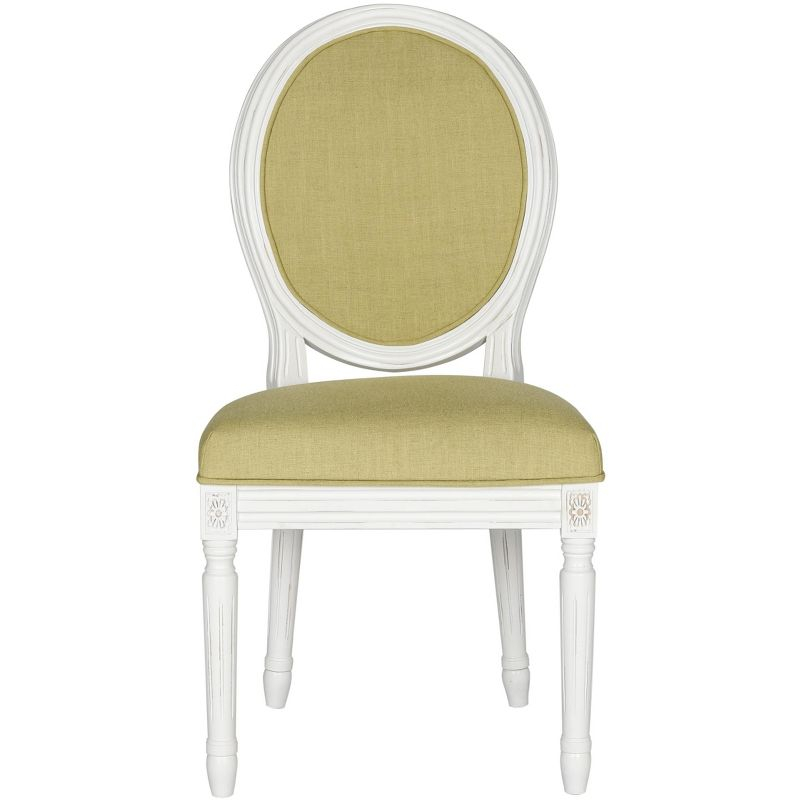 Holloway 19" H French Brasserie Oval Side Chair (Set of 2) - FOX6228 - Spring Green/Cream - Safavieh Couture
