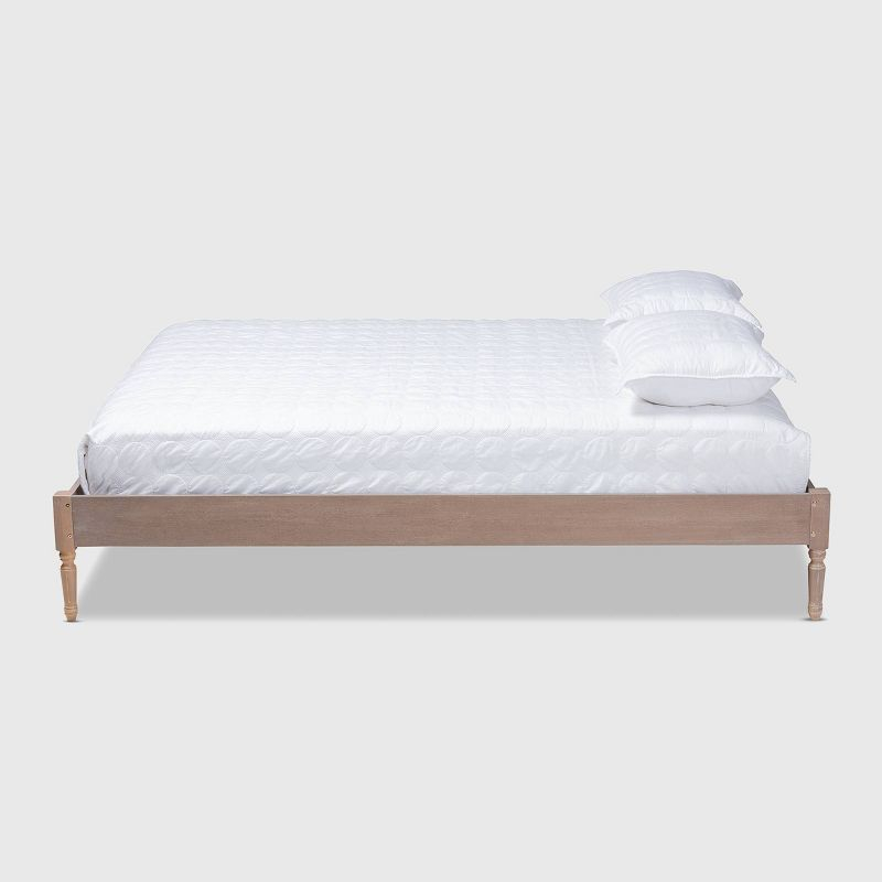 Queen Colette French Bohemian Wood Platform Bed Frame Oak - Baxton Studio: Ash Walnut Finish, No Box Spring Required