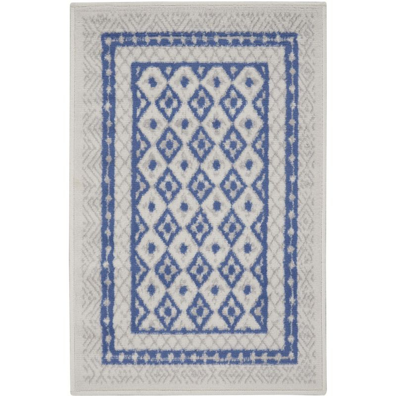 Nourison Whimsicle WHS13 Indoor only Area Rug - Ivory Blue 2' x 3'