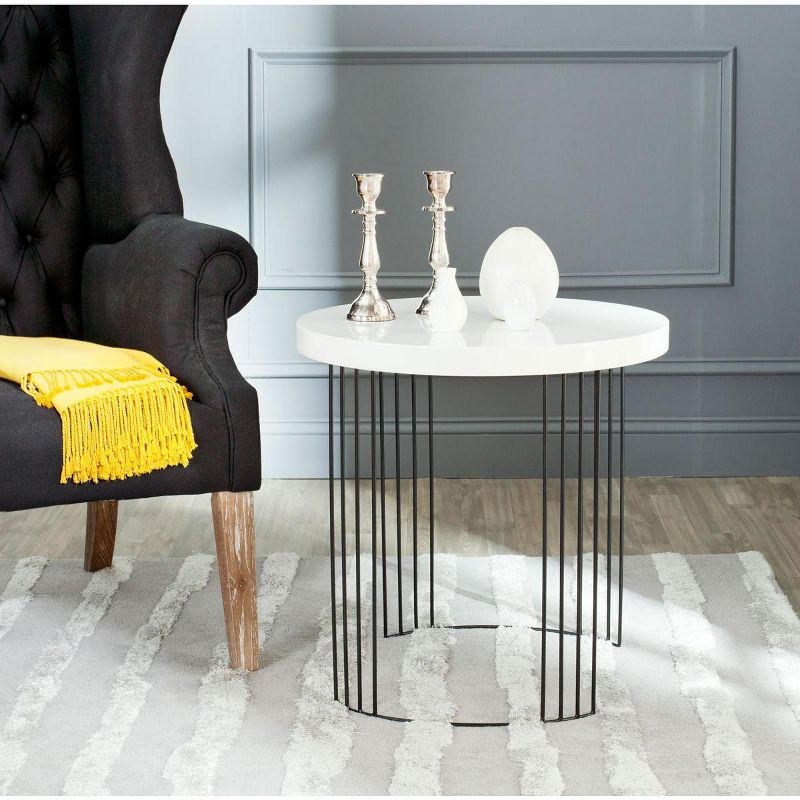 Kelly End Table - White/Black - Safavieh.