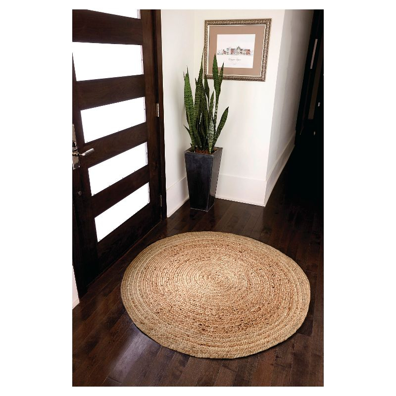 4'x4' Solid Area Rug Natural - Anji Mountain