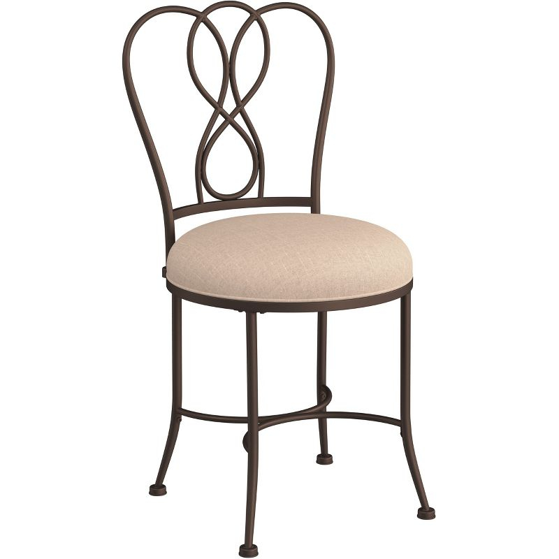 18.5" Christina Metal Vanity Stool Bronze/Cream - Hillsdale Furniture