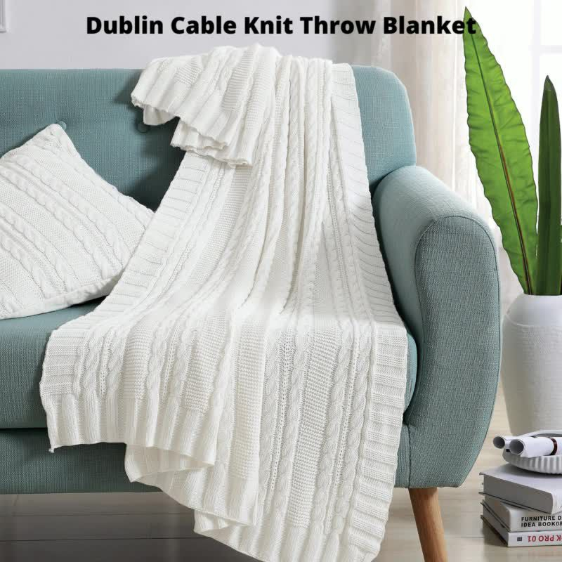 VCNY Dublin Cable Knit Throw Blanket, 50" x 70"