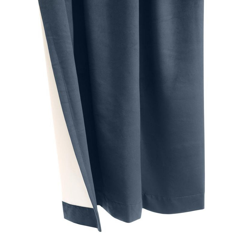 Thermaplus Seren Room Darkening Window Treatment Dual Header Curtain Panel for Bedroom Livingroom 50" x 108" Navy