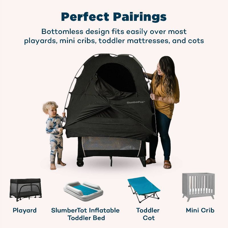 SlumberPod Combo with Fan Blackout Portable Privacy Pod - Black