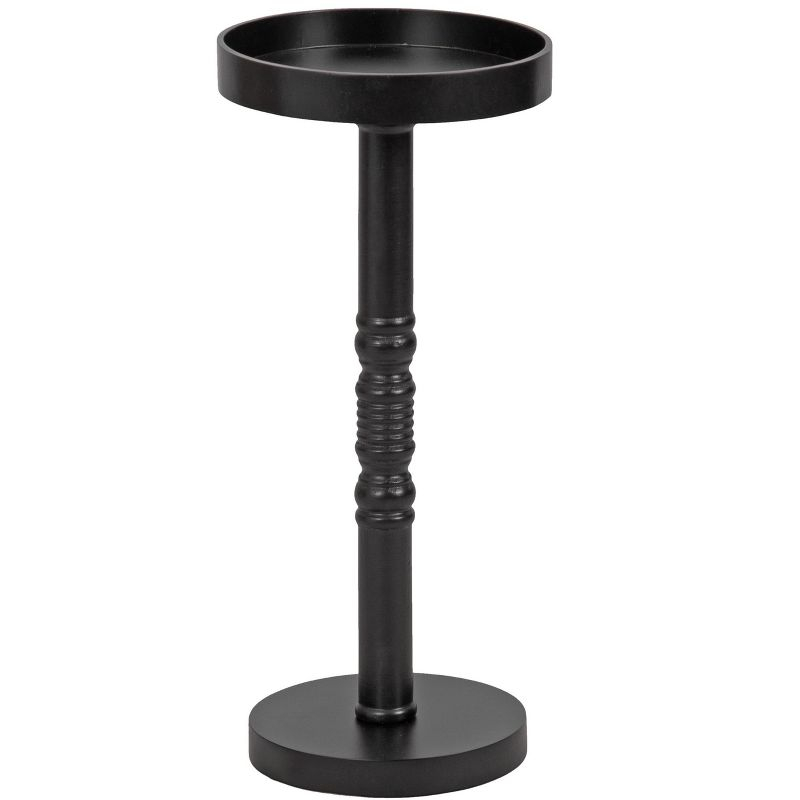 Kate and Laurel Bellport Pedestal End Table, 10x10x22, Black