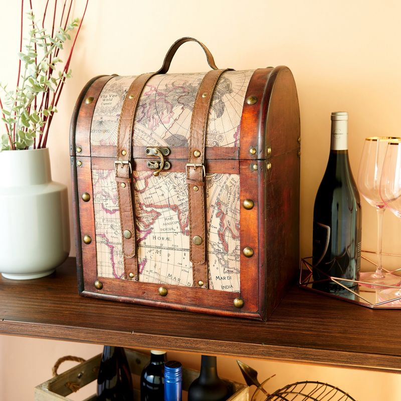 6 Bottle Old World Wooden Wine Box by Twine Living
