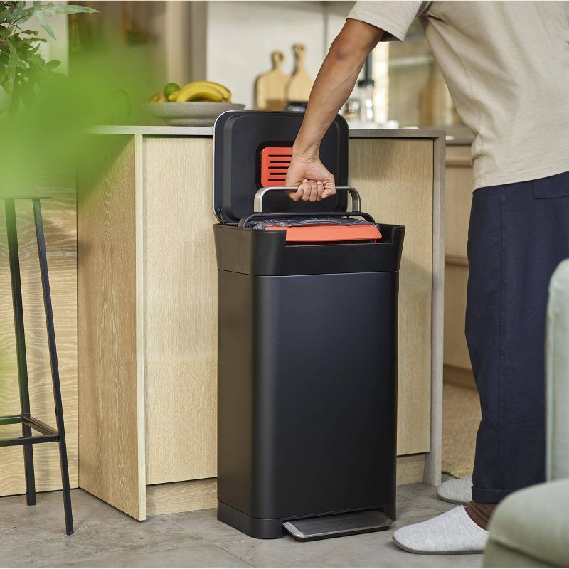 Joseph Joseph Titan 30L Indoor Step Trash Can - Carbon Black