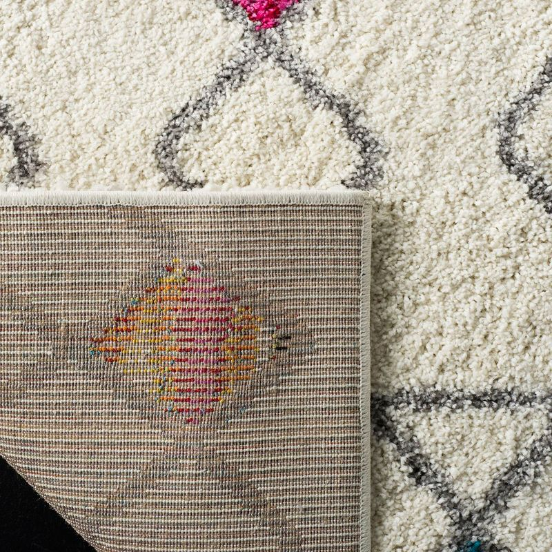 Fiesta Shag FSG361 Power Loomed Area Rug - Cream/Multi - 4'x6' - Safavieh.