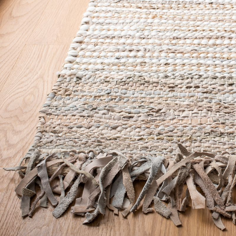 Vintage Leather VTL373 Hand Woven Area Rug - Beige/Multi - 6'x6' - Safavieh.