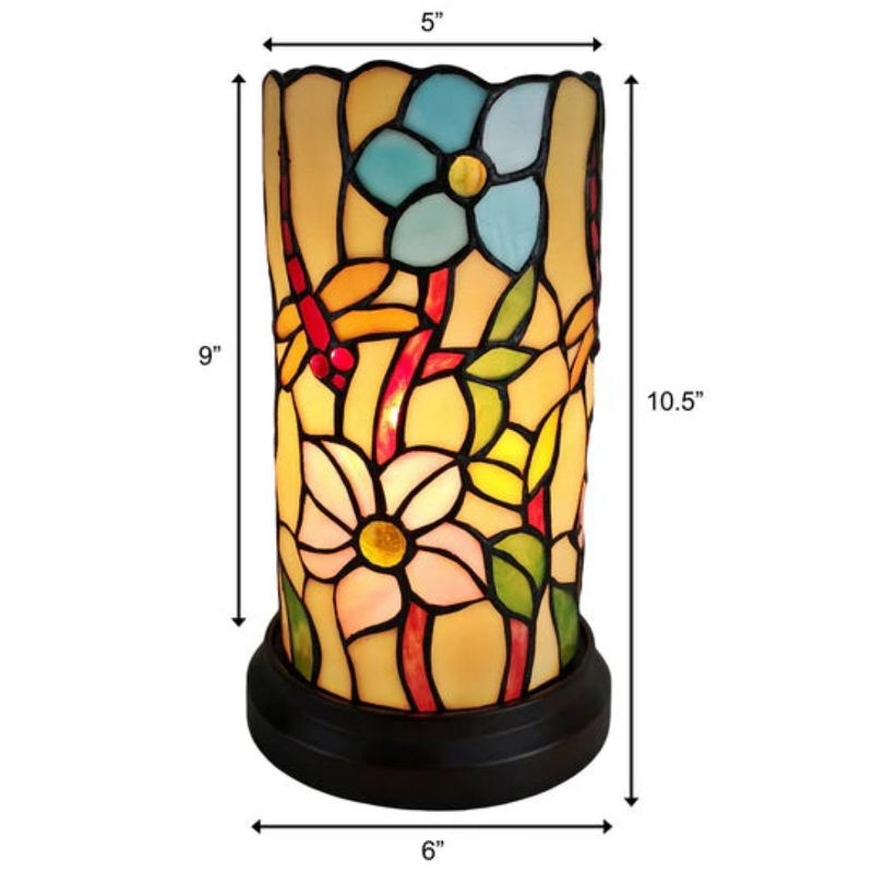 Amora Lighting Tiffany Style Dragonfly Hand-Crafted Mini Table Lamp 10 Inch Tall