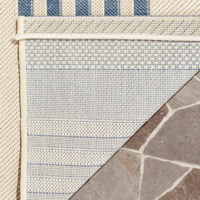 Courtyard CY6062 Power Loomed Indoor/Outdoor Area Rug - Beige/Blue - 4'x5'7" - Safavieh.