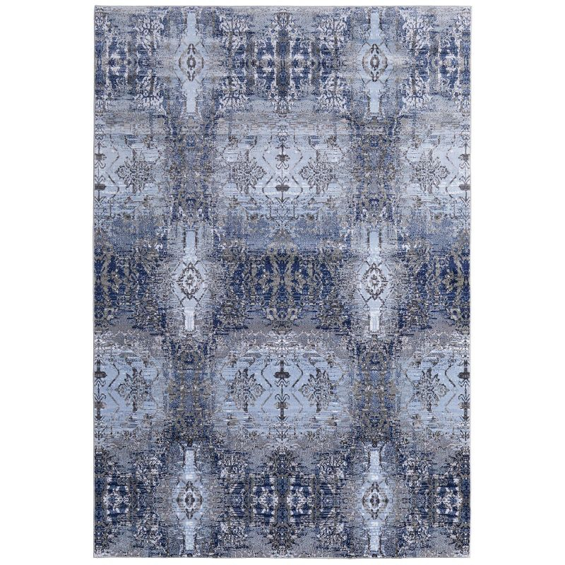 Gaspar Modern Damask Blue/Gray/Taupe Area Rug