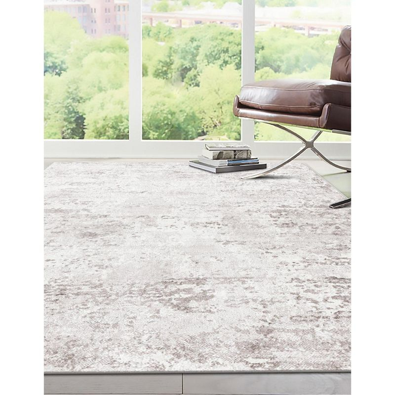 Unique Loom Eos Collection Area Rug - Borealis (10'  x 14' Rectangle Stone Gray/Ivory)