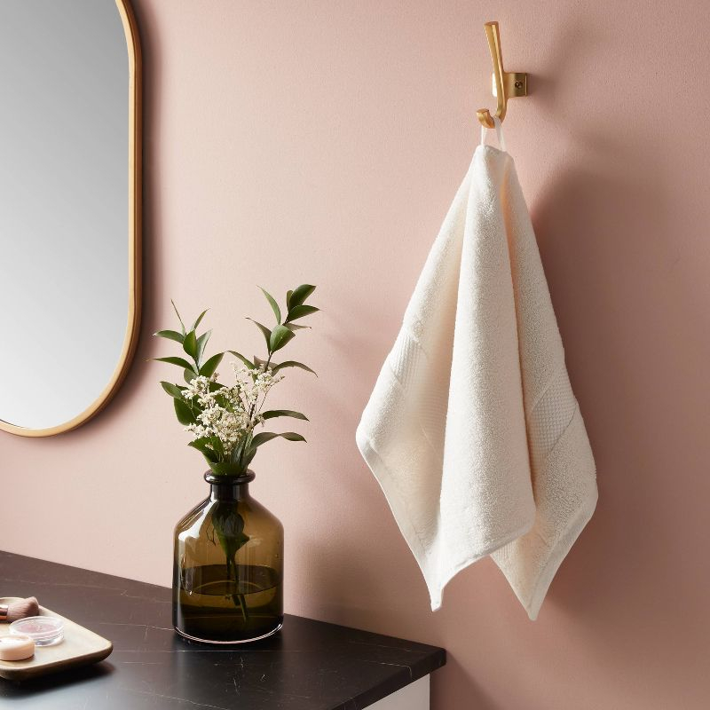 Performance Plus Hand Towel Cream - Threshold™: 100% Cotton, Fade-Resistant, Terry Construction, OEKO-TEX Certified