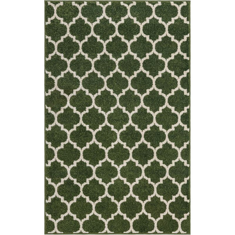 Unique Loom Trellis Collection Area Rug - Philadelphia (5' 1" x 8' Rectangle Dark Green/Beige)