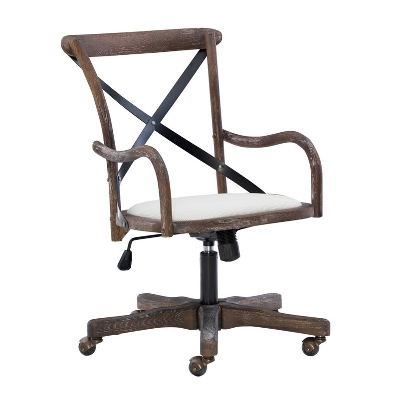 Carson Boho Cafe Style Office Chair with Casters & Adjustable Seat - Linon