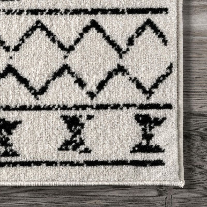 Nuloom 7x9 Noa Triabl Moroccan Indoor Area Rug, Black, Bohemian Design, Stain Resistant, BedroomLiving Room, Kitchen,