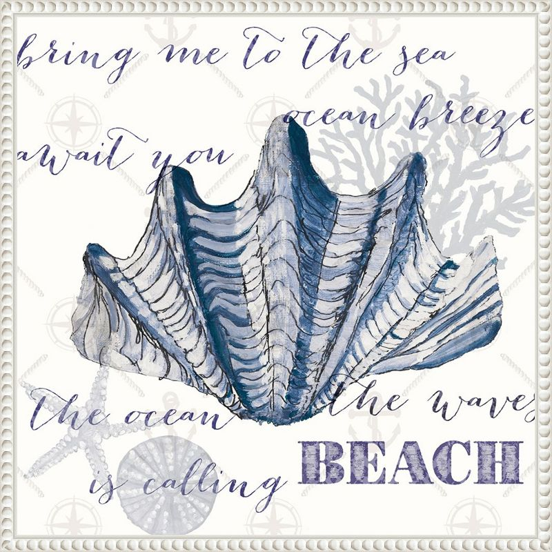 Amanti Art Indigo Ocean Treasures IV by Gina Ritter Canvas Wall Art Print Framed 16 x 16-in.