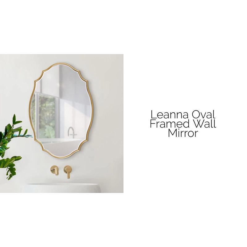 Kate and Laurel Leanna Scalloped Oval Wall Mirror, 20x42, Bronze