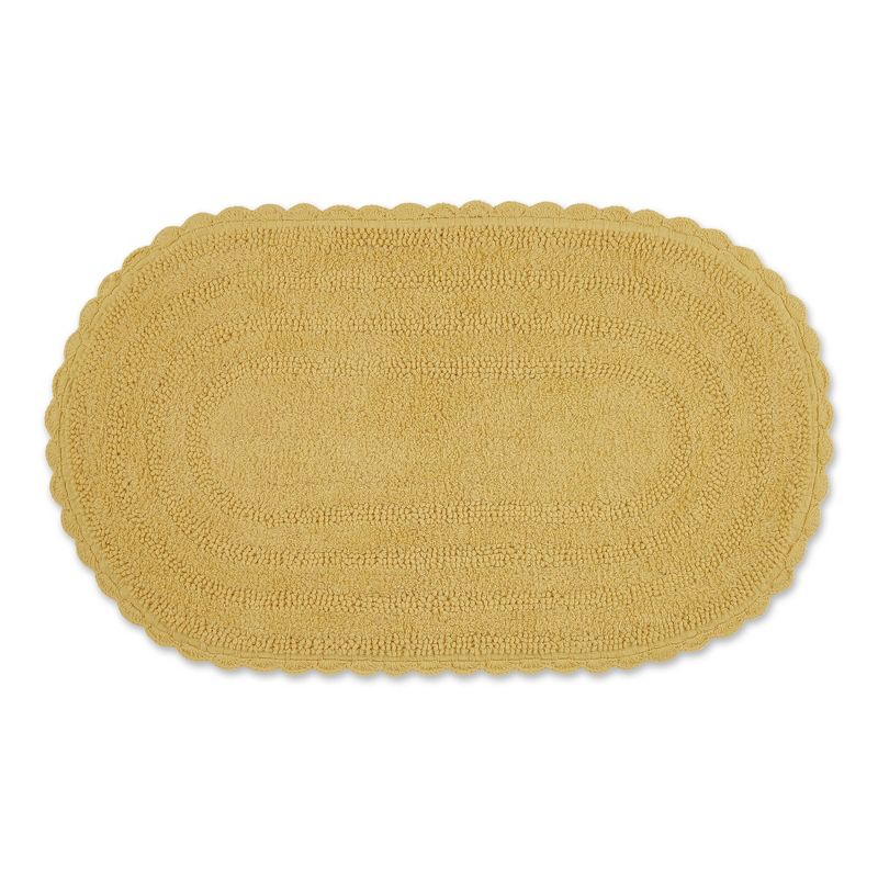 Design Imports Yellow Large Oval Crochet Bath Mat