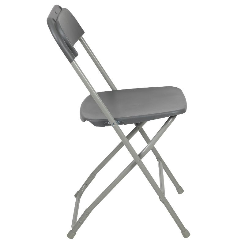 Flash Furniture Hercules Series Plastic Folding Chair Grey - 2 Pack 650LB Weight Capacity Comfortable Event Chair-Lightweight Folding Chair