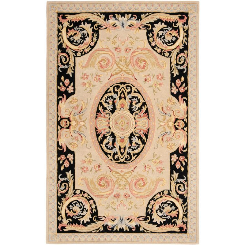 Savonnerie SAV206 Hand Tufted Area Rug - Ivory/Gold - 5'x8' - Safavieh.