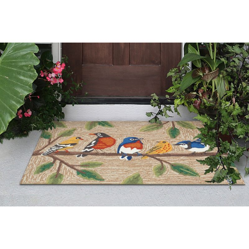 Liora Manne Frontporch Birds On A Branch Indoor/Outdoor Area Rug Natural 2'6" x 4'