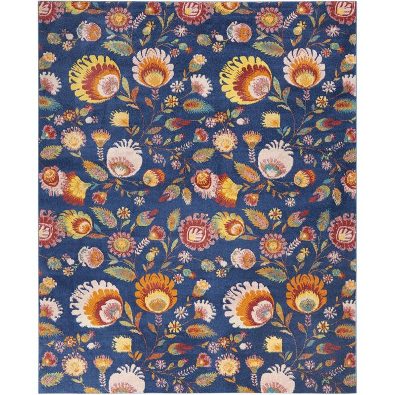 Nourison Allur Blooming Floral Indoor Area Rug Navy Multicolor 7'10" x 9'10"