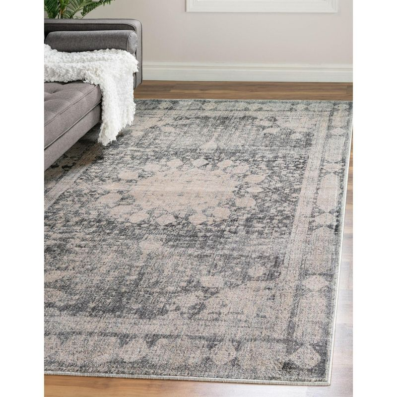 Unique Loom Asheville Collection Area Rug - Rockwell (4' 1" x 6' 1" Rectangle Gray/Beige)
