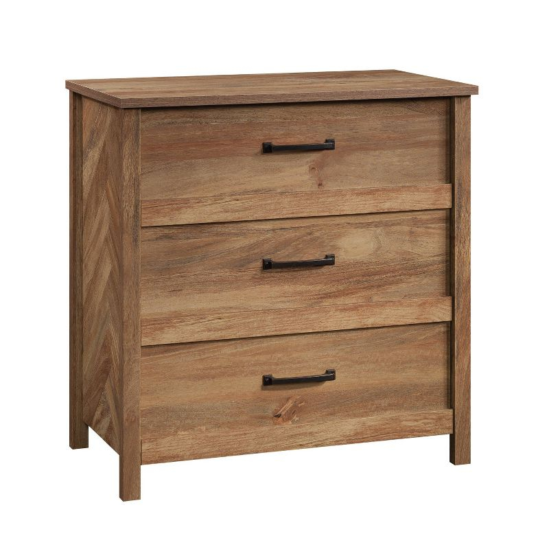 Sauder Cannery Bridge 3 Drawer Chest Sindoori Mango: Bedroom Storage, Laminated Surface, Metal Hardware