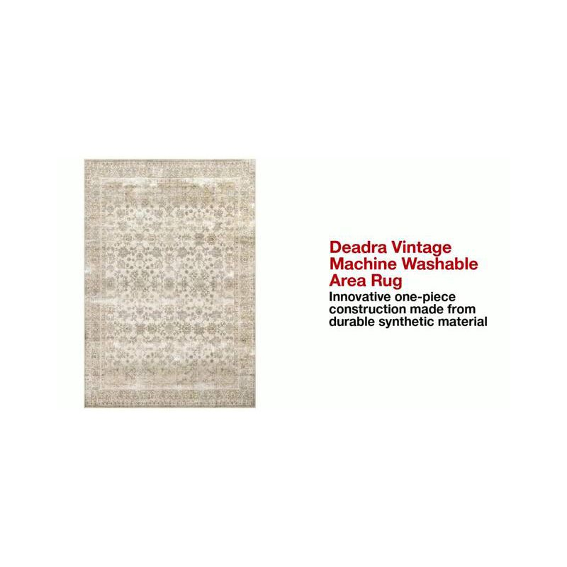 Nuloom Deadra Medallion 6 Round Machine Washable Indoor Area Rug for Living Room Bedroom Dining Room Kitchen, Beige/Ivory