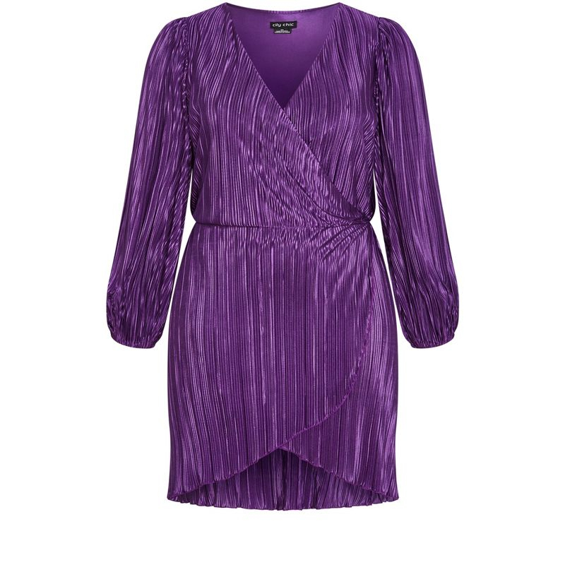 CITY CHIC | Women's Plus Size Kira Dress - royal purple - 22W